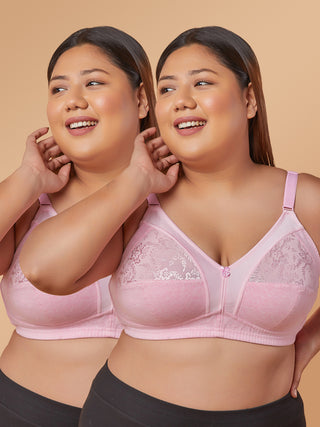 Lace Design High Coverage Bra | M 3308 Pack of 2