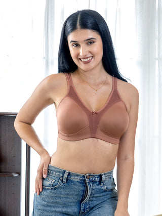Maashie M 4416 Full Coverage Support Non Padded Comfort Seamless Minimizer Bra