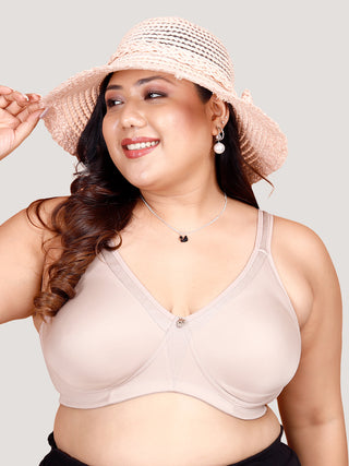 MAASHIE Women's Side Panel Lace Double Layered Cups High Support Seamless Bra | M 4418