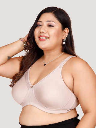MAASHIE Women's Side Panel Lace Double Layered Cups High Support Seamless Bra | M 4418