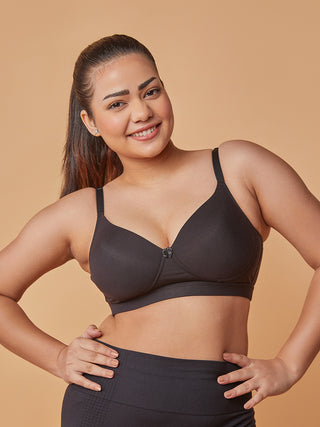 Black Soft Padded Cups Full Coverage T-Shirt Bra