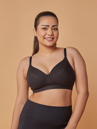 Black Soft Padded Cups Full Coverage T-Shirt Bra