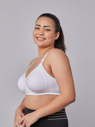 M Frame Padded Minimizer Bra White Left view
