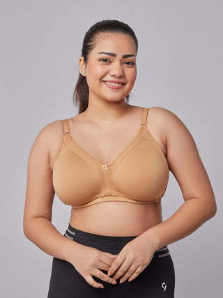 M Frame Padded Minimizer Bra Camel