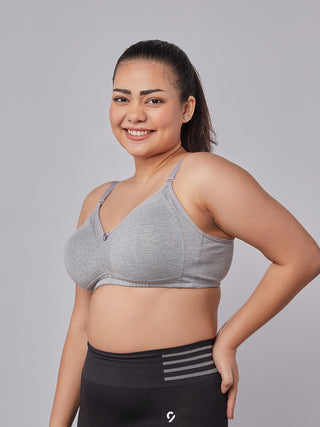 M Frame Padded Minimizer Bra Left view M Grey