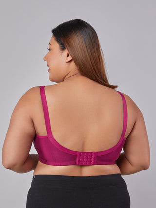 High Support Seamless Bra burgundy back view