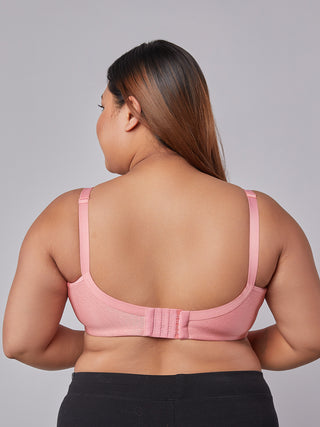 High Support Seamless Bra D. Pink back view