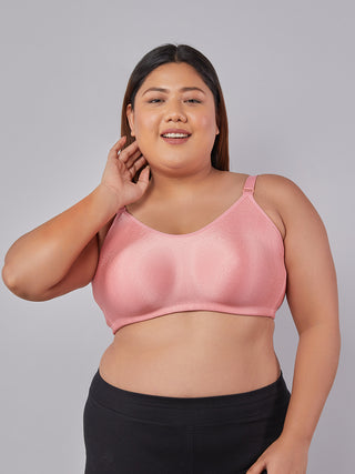 High Support Seamless Bra D. Pink front view