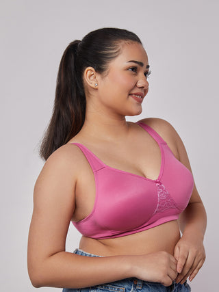 Lace Detailing T-Shirt Bra Blush right view