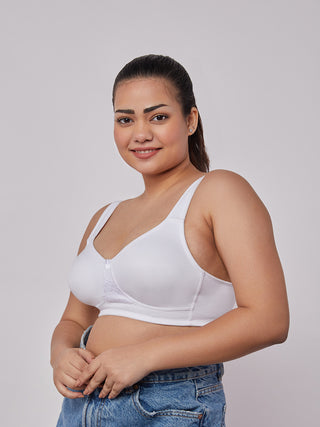 Lace Detailing T-Shirt Bra White left view