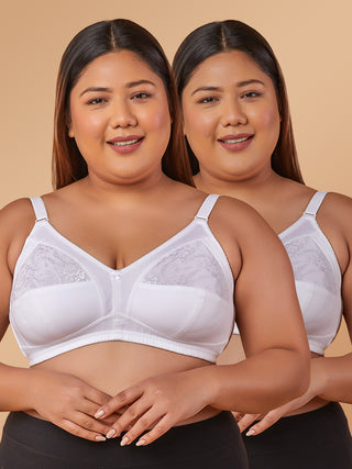 Lace Design High Coverage Bra | M 3308 Pack of 2