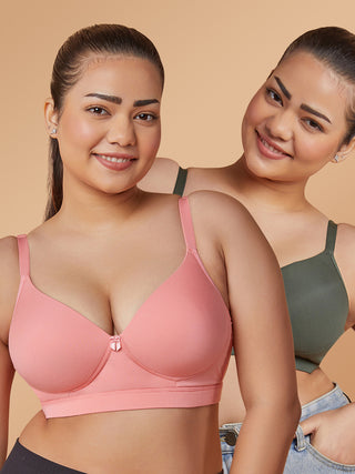 Soft Padded Cups Full Coverage T-Shirt Bra | M 5505 Pack of 2