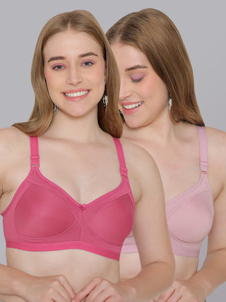 M Frame Full Support Non Padded Bra | M 3307 Pack of 2