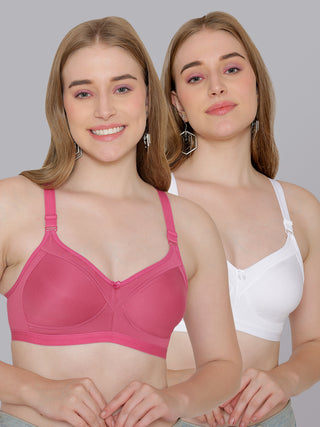 M Frame Full Support Non Padded Bra | M 3307 Pack of 2