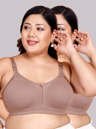 Side Lace Panel M Frame Non Padded Bra | M 4414 Pack of 2