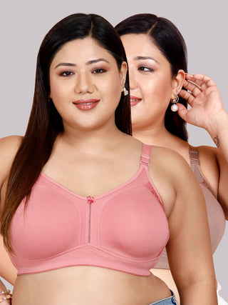 Side Lace Panel M Frame Non Padded Bra | M 4414 Pack of 2