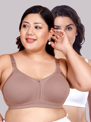 Side Lace Panel M Frame Non Padded Bra | M 4414 Pack of 2