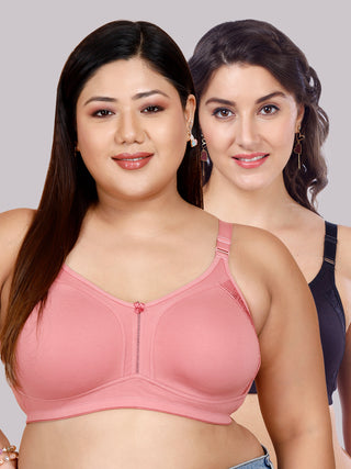 M Frame Plus Size Bra with Delicate Lace | M 4414 Pack of 2