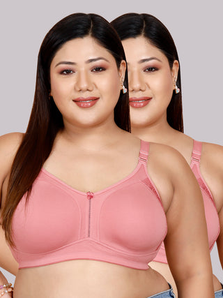 Side Lace Panel M Frame Non Padded Bra | M 4414 Pack of 2