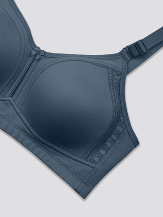 M Frame Plus Size Bra with Delicate Lace | M 4414 Pack of 2 | GOBLIN BLUE FAWN