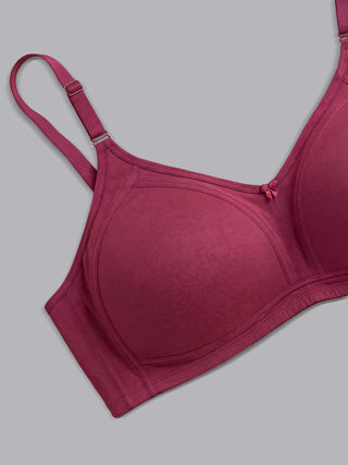 Soft Padded Full Coverage Bra | M 5504 Pack of 2 | L.Pink K.Wine