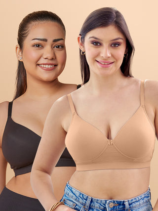 Soft Padded Cups Full Coverage T-Shirt Bra | M 5505 | Pack of 2