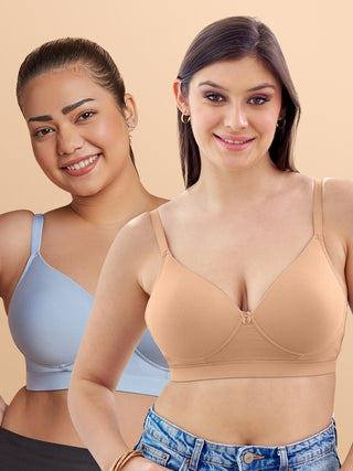 Soft Padded Cups Full Coverage T-Shirt Bra | M 5505 | Pack of 2