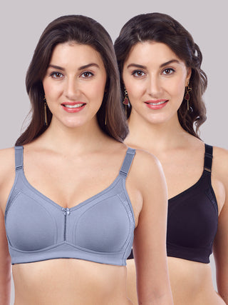 M Frame Plus Size Bra with Delicate Lace | M 4414 Pack of 2
