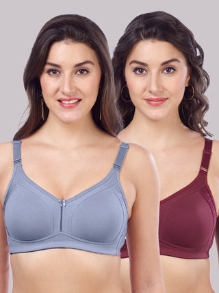 Double Layered Cups Seamless Bra | M 4414 Pack of 2