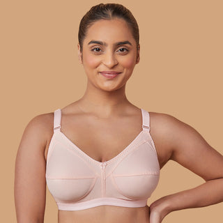 Cotton Non-Padded Non-Wired Everyday Minimizer Bra Nude