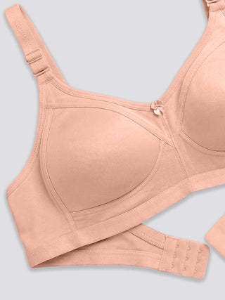 Seamless Perfection Wider Straps Daily Wear Bra | M 3307 | Pack of 2 | Grey Peach