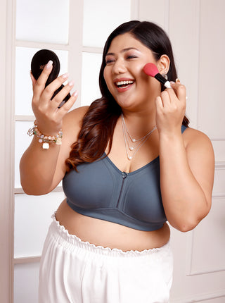 Seamless Cups Non Padded Bra | M 4414 Pack of 2 | GOBLIN BLUE WHITE