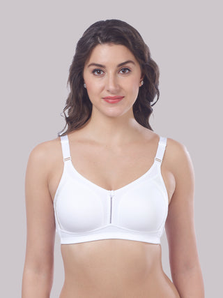 Side Lace Panel M Frame Non Padded Bra | M 4414 Pack of 2 | D.MOCHA WHITE