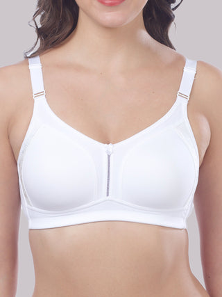 Side Lace Panel M Frame Non Padded Bra | M 4414 Pack of 2 | D.MOCHA WHITE