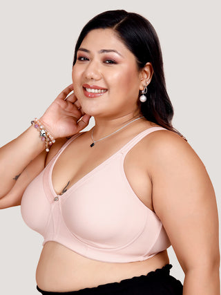M 4418 Women's Side Panel Lace Double Layered Cups High Support Seamless Bra