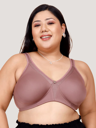 MAASHIE Women's Side Panel Lace Double Layered Cups High Support Seamless Bra | M 4418