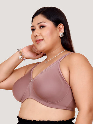 MAASHIE Women's Side Panel Lace Double Layered Cups High Support Seamless Bra | M 4418