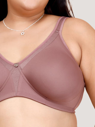MAASHIE Women's Side Panel Lace Double Layered Cups High Support Seamless Bra | M 4418