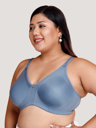 MAASHIE Women's Side Panel Lace Double Layered Cups High Support Seamless Bra | M 4418