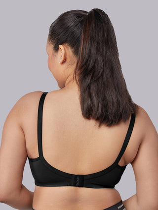 M Frame Padded Minimizer Bra Black Back view