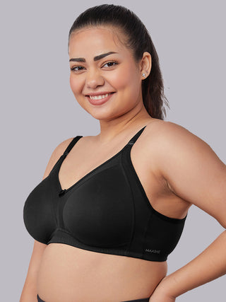 M Frame Padded Minimizer Bra Black Left view