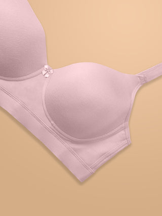 Soft Padded Cups Full Coverage T-Shirt Bra | M 5505 | Rosy Brown Crepe
