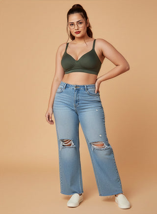 Soft Padded Cups Full Coverage T-Shirt Bra | M 5505 | Rosy Brown Olive