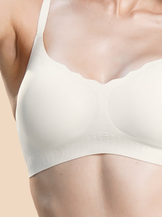 Seamless Comfort Invisible Fit Padded Bonded Bra with Scalloped Neckline Design | M 9903