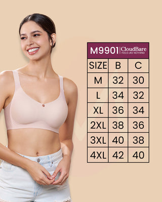 Invisible Fit 360 Degree Support Padded Cups Seamless Bonded Bra | M 9901