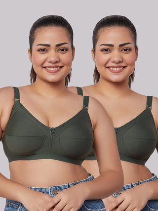 Non Padded Everyday Bra | M 307 Pack of 2 | Olive