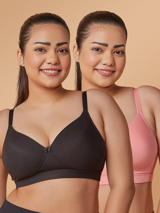 Soft Padded Cups Full Coverage T-Shirt Bra | M 5505 Pack of 2