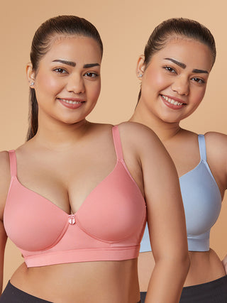 Soft Padded Cups Full Coverage T-Shirt Bra | M 5505 Pack of 2