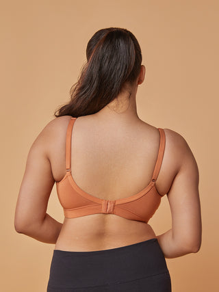 Almond Soft Padded Cups Full Coverage T-Shirt Bra Back View