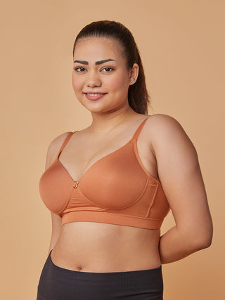 Almond Soft Padded Cups Full Coverage T-Shirt Bra Side view